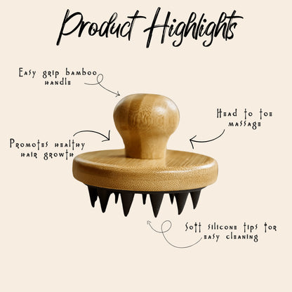 Bamboo & Silicone Scalp Massage Brush